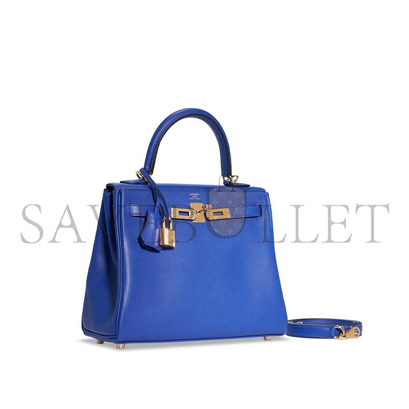 H**mes master a bleu Électrique swift leather retournÉ kelly 28 with gold hardware (28*22*10cm)